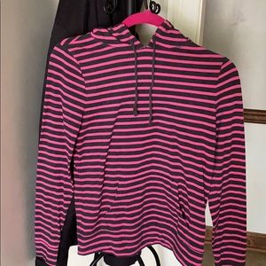 Pink striped hoodie